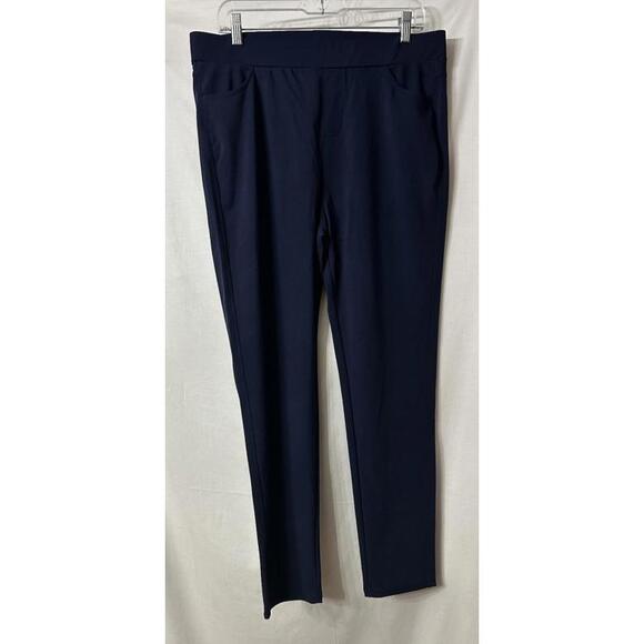 Tagoo Pants - NWT Tagoo Womens Elastic Waist Navy Blue Skinny Pull On Casual Pants‎ Size 3XL